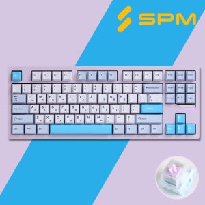 SPM 조약돌87 무선 풀알루미늄 기계식 키보드 SPM퍼플, 저소음목새축 택타일