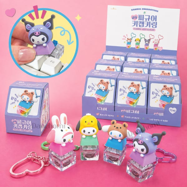 산리오키캡 빼꼼 피규어 국내 정식라이센스 굿즈 가챠 시나모롤 포차코 쿠로미 마멜 랜덤1개