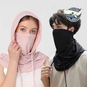여름 쿨링 기능 후드 넥워머 마스크 냈다 블랙