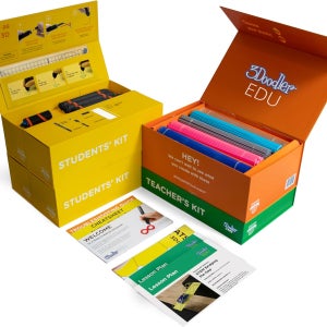 3D Doodler EDU Cate+ 학습 팩 2 프린팅 펜과 200줄의 플라스틱 멘트가 된 풀 세트 + 교실 활동 계획