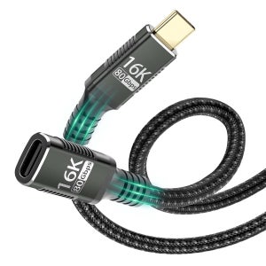 USB 타입 c 확장 케이블 06M/2FT 5 익스텐더 80Gbps 데이터 전송 C 남성에서 여성 8K/6K 디스플레이/PD 240W 4/3/USB 5/4/SSD eG 2 feet