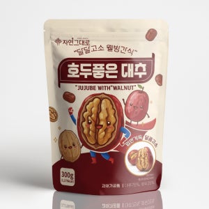 자연그대로 호두품은대추 300g 개별포장 대추말이 영양간식 웰빙 어르신간식 호두말이