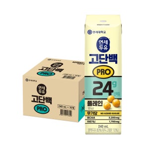 [리뷰 1천원적립] 연세두유 고단백두유 PRO 플레인 240ml, 16개