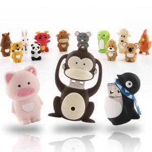 귀여운 동물 usb 메모리 디자인 실리콘 usb 플래시 휴대용 노트북