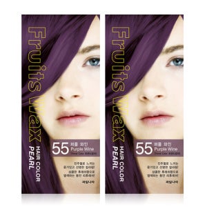 과일나라 진주펄 염색약 새치커버 멋내기 셀프 패션 컬러 120g, 55호 퍼플와인, 2개