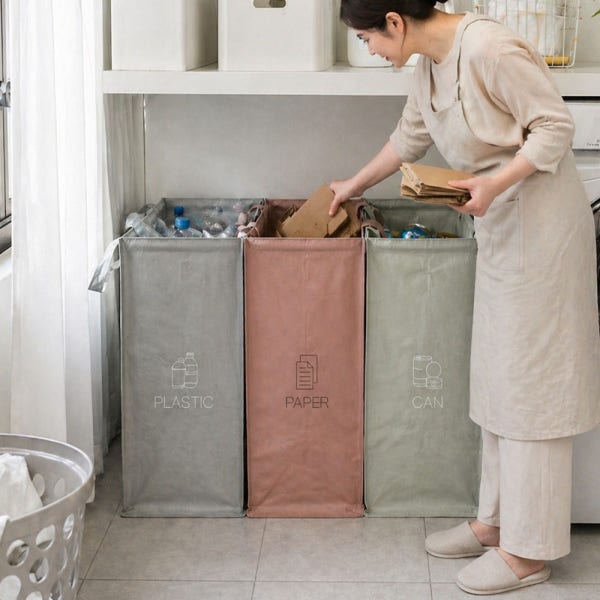현관 분리수거함 원룸베란다 대형분리수거함 접이식분리수거 재활용가방 정리함 쓰레기분리배출