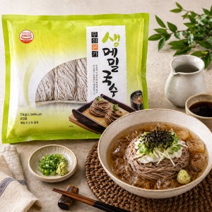 메밀국수 1kg x 6 (36인분) 막국수 메밀소바 생 메밀면 냉모밀 메밀면 소스포함 대용량