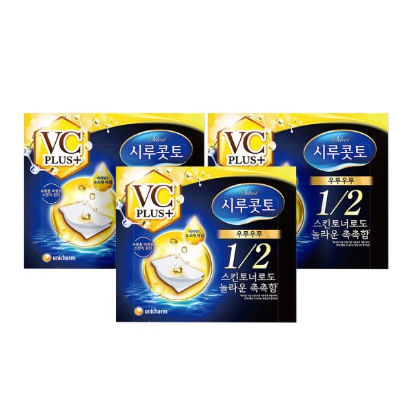 시루콧토 우루우루 비타민 플러스 화장솜 40매입x3팩