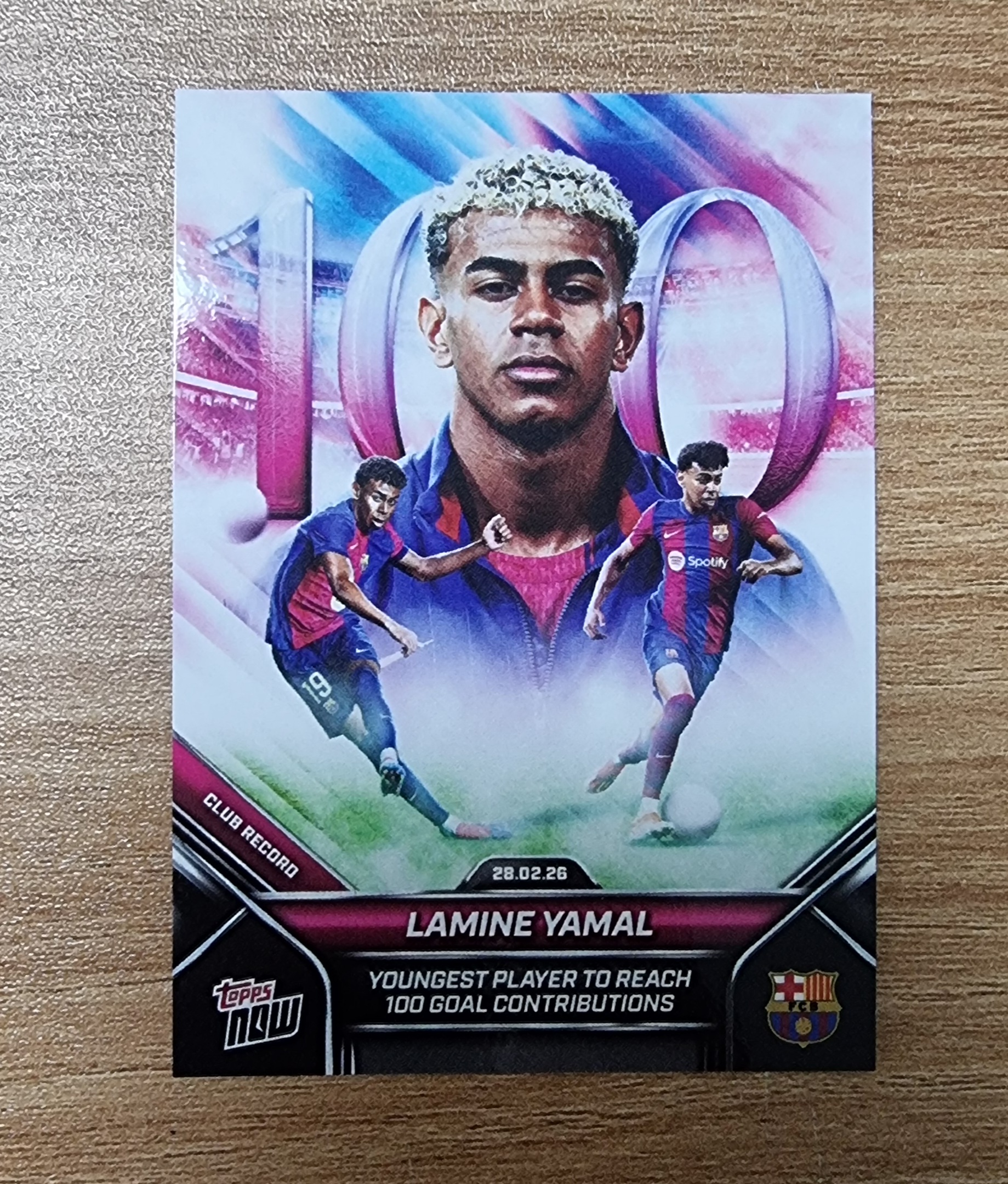 라민 야말 최연소 100공격포인트 기념 2026 TOPPS NOW 100 Goal Contributions No-005 축구카드