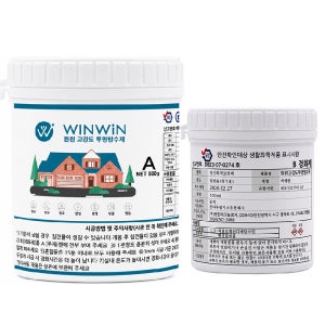 유성 고강도 실내전용 2액형투명방수제 윈윈 고강도방수제 다용도방수제 실내방수 실외방수 다용도방수 유성 투명, 750ml, 1개