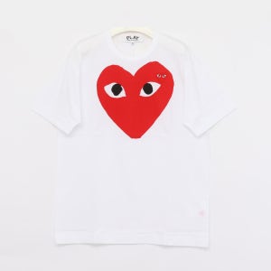 꼼데가르송 26SS 레드 빅 스몰 더블하트 반팔 공용 티셔츠 AX T026 051 1