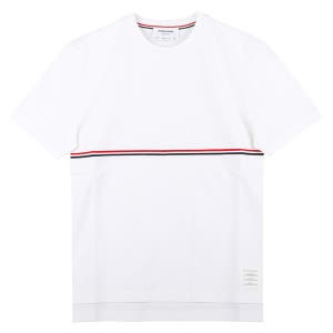 톰브라운 남성 RWB 체스트 트리밍 반팔 티셔츠 MJS221A J0058 100