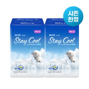 화이트 스테이쿨 생리대 수퍼롱 16매 X 2팩 / 여름생리대, 쿨한느낌
