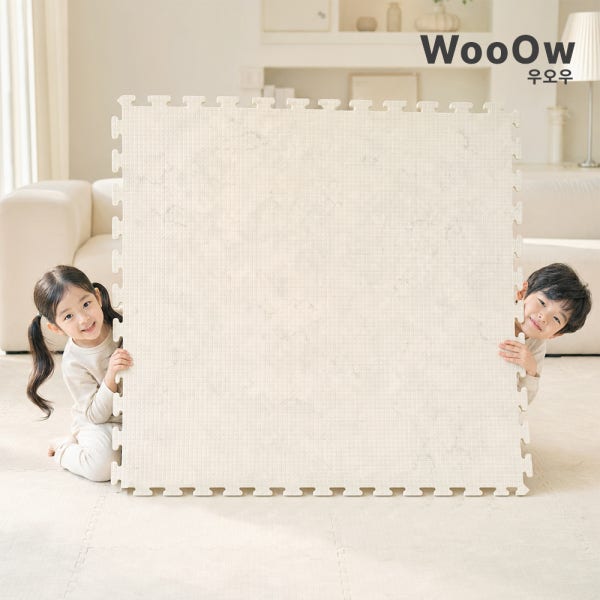 우오우 두께 4cm 층간소음 퍼즐매트 셀프시공 거실 유아 놀이방, 100x100 그레이마블