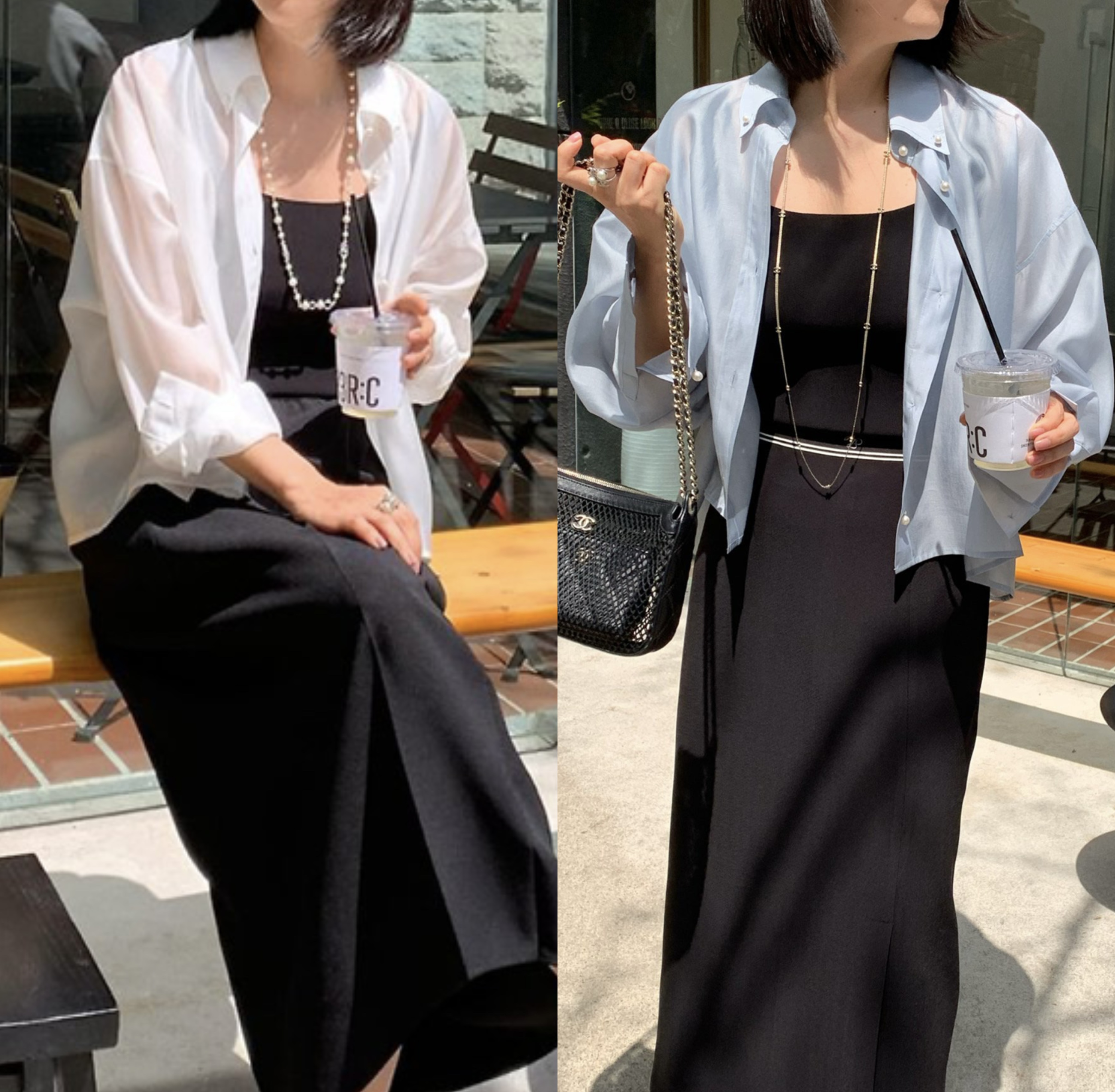 실키 진주 셔츠 화이트셔츠 루즈핏 남방 시스루 자켓 진주버튼 블라우스