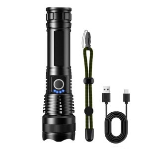 LED 서치라이트 장거리 줌기능 손전등 캠핑 낚시용 충전 랜턴 P50 C타입 1500루멘