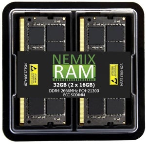 NEMIX RAM 32GB(2X16GB) DDR4 2666MHZ ECC 언버퍼드 SODIMM NAS 메모리 키트