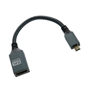 영상출력 Micro HDMI TO HDMI 커넥터 포트변환 카메라 모니터연결 짧은선 8K 60Hz