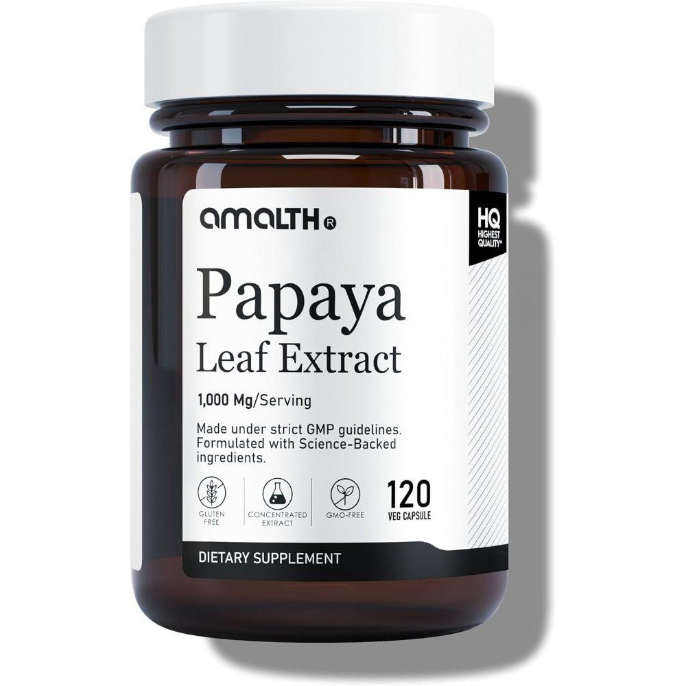 AMALTH Papaya Leaf <b>파파야 추출물</b> 소화효소 10000mg 90캡슐, 1개