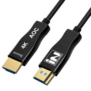인네트워크 4K 60Hz 지원 HDMI ver2.0 하이브리드 광 AOC 케이블 블랙메탈 5M