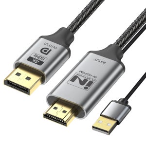 인네트워크 4K 60Hz 지원 HDMI to DP 영상변환 컨버터 케이블 2M (보조전원)