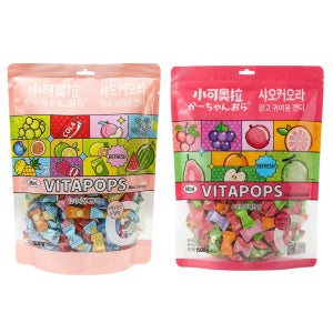 1+1 샤오커오라 캔디 사탕 콜라보 무설탕 과일 민트 개별포장 알사탕 시즌 1탄 + 2탄, 500g, 2개