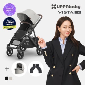 [신규 런칭] 이민정 유모차 어파베이비 디럭스 유모차 비스타V3 + 배시넷V3 세트