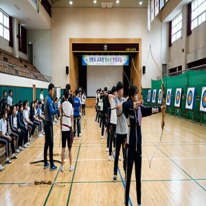 활 양궁배우기 수업 중학교 고등학교 수련원 양궁수업 대량주문 탑슈트 리커브보우 BOW