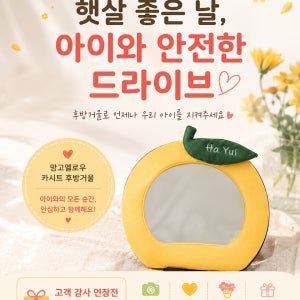 (망고옐로우 한정) 출산선물 카시트후방거울 신생아안전거울