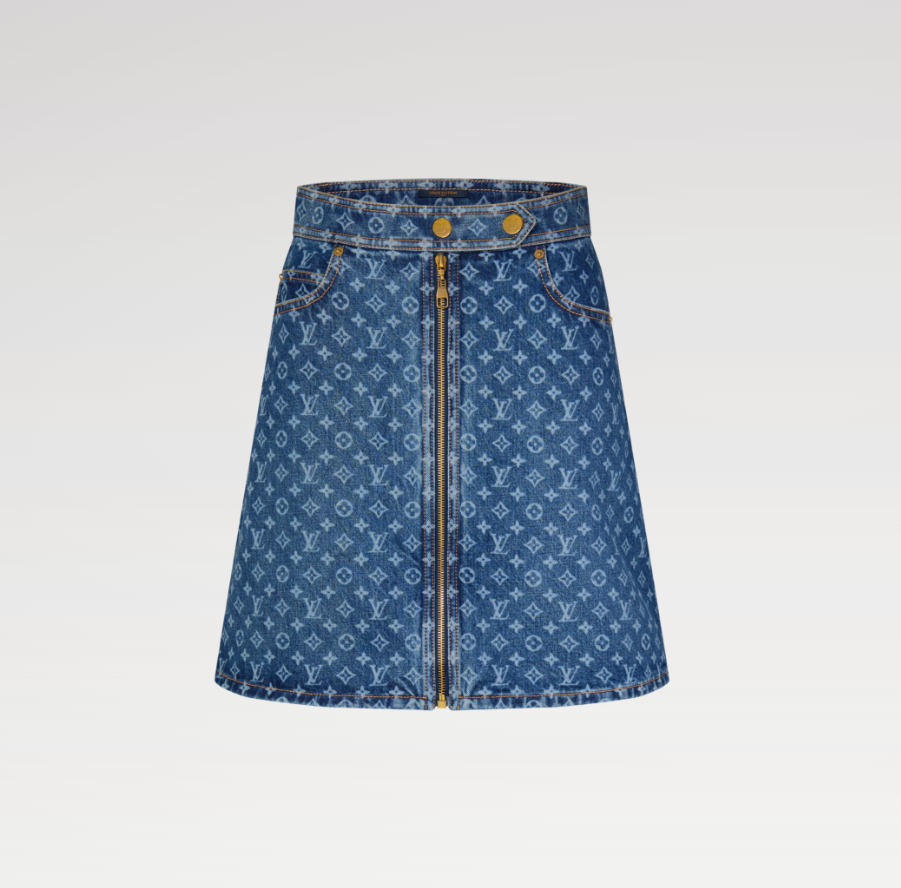 [LOUIS VUITTON] 루이비통 모노그램 데님 A라인 스커트 1AK05A