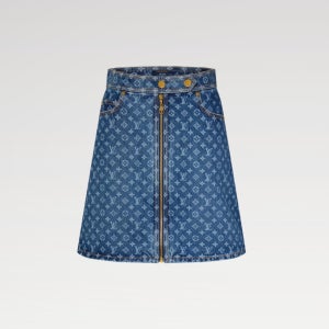 [LOUIS VUITTON] 루이비통 모노그램 데님 A라인 스커트 1AK05A