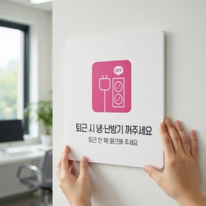 [고움터] 퇴근시 냉난방 안내판 미니안내문 아크릴사인