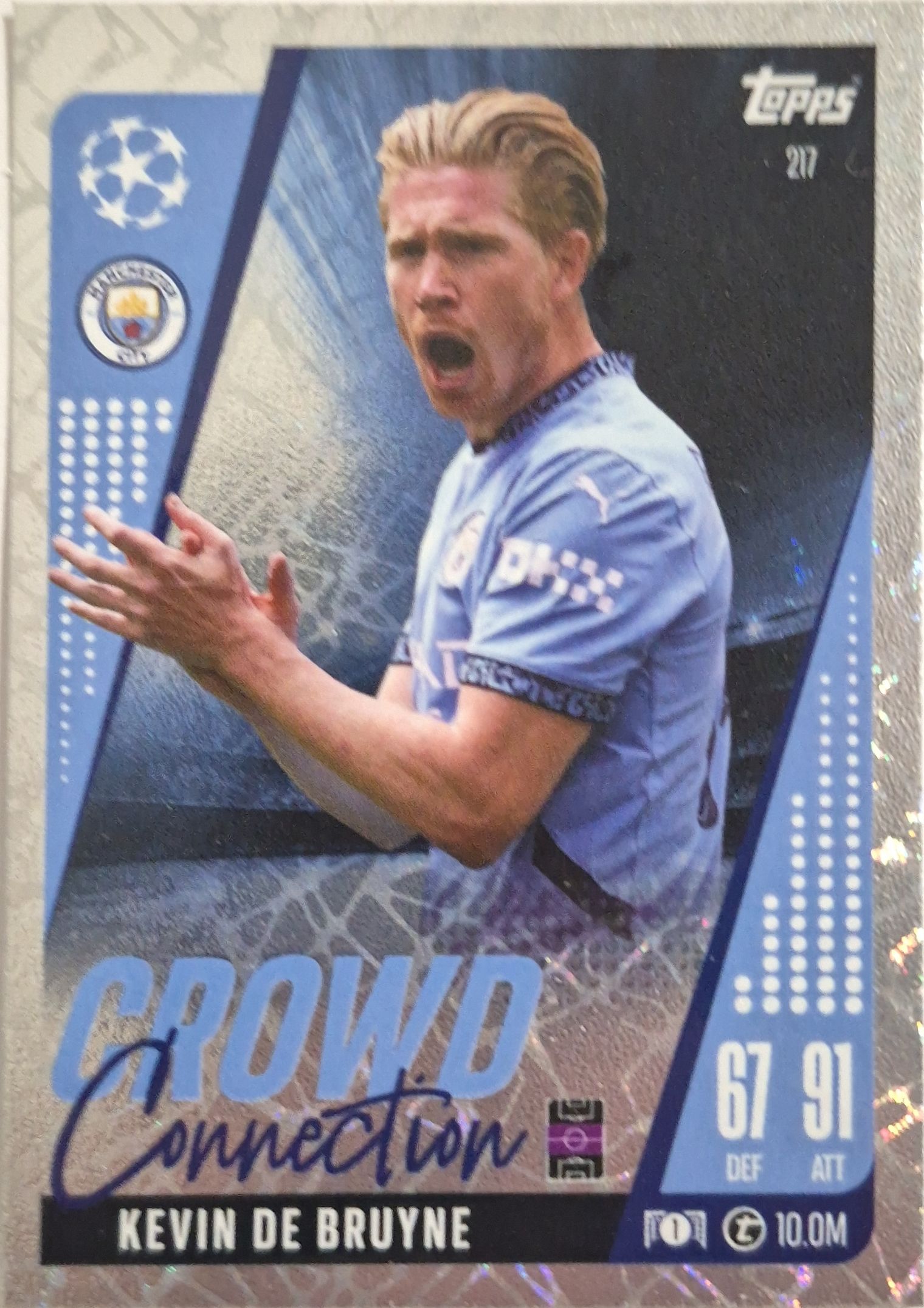 케빈더브라위너 탑스 크라우드커넥션 2024-25 Topps match attax champions league extra #217 crowd connection 6637