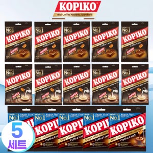 코피코 사탕 커피캔디 무설탕 슈가프리+커피맛+카푸치노맛 3종 세트 345g, 5개