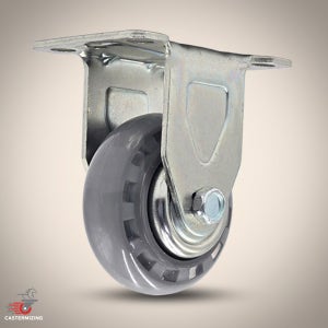 무소음 투명우레탄바퀴 3인치(7.5cm) 90kg 끌차 구르마 대차캐스터 고정형