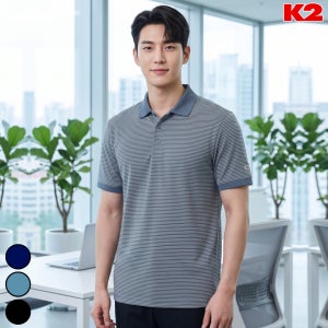 K2 반팔티셔츠 코드텐(CODE10) ICE 스트라이프 폴로 남성