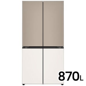 LG전자 디오스 오브제컬렉션 4도어 냉장고 미스트 클레이 브라운+베이지 H875GCB111