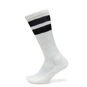 thorlos 남녀공용 성인용 old school over calf 양말 the White/Black Stripes Small