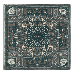아캄 Western Sun Printed Scarf Blue Green 4232556