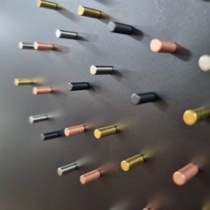 사진고정 핀자석 세트 - 원형 4x10mm 골드,블랙,로즈골드,실버 초강력 네오디뮴자석