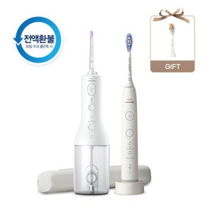 필립스 ALL NEW 소닉케어 전동칫솔 7000 시리즈 프로 화이트 HX7420/09+무선 파워플로서 3000 화이트 HX3826/31