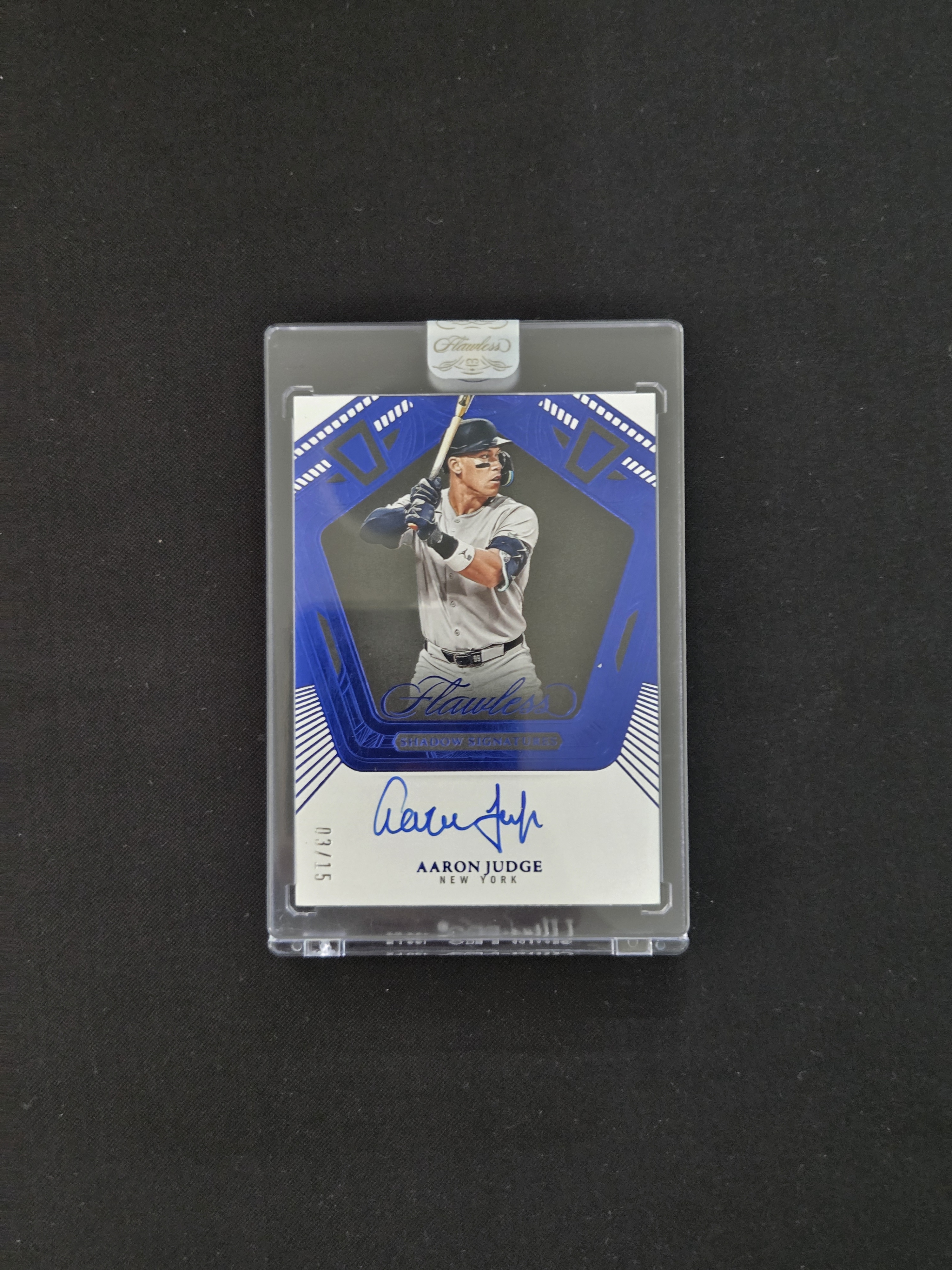 애런 저지 2025 Panini Flawless Baseball Aaron Judge Shadow Signatures Sapphire 03/15 오토카드 한정카드 야구카드