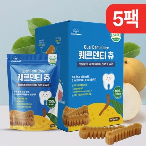 촘촘, 국내산 강아지 건강 덴탈껌 치석 치태 입냄새 제거 간식 퀘르덴티츄 140g, 5개