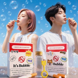 담배 금연 비눗방울 스티커 꾸미기 비흡연자 선물 인싸템