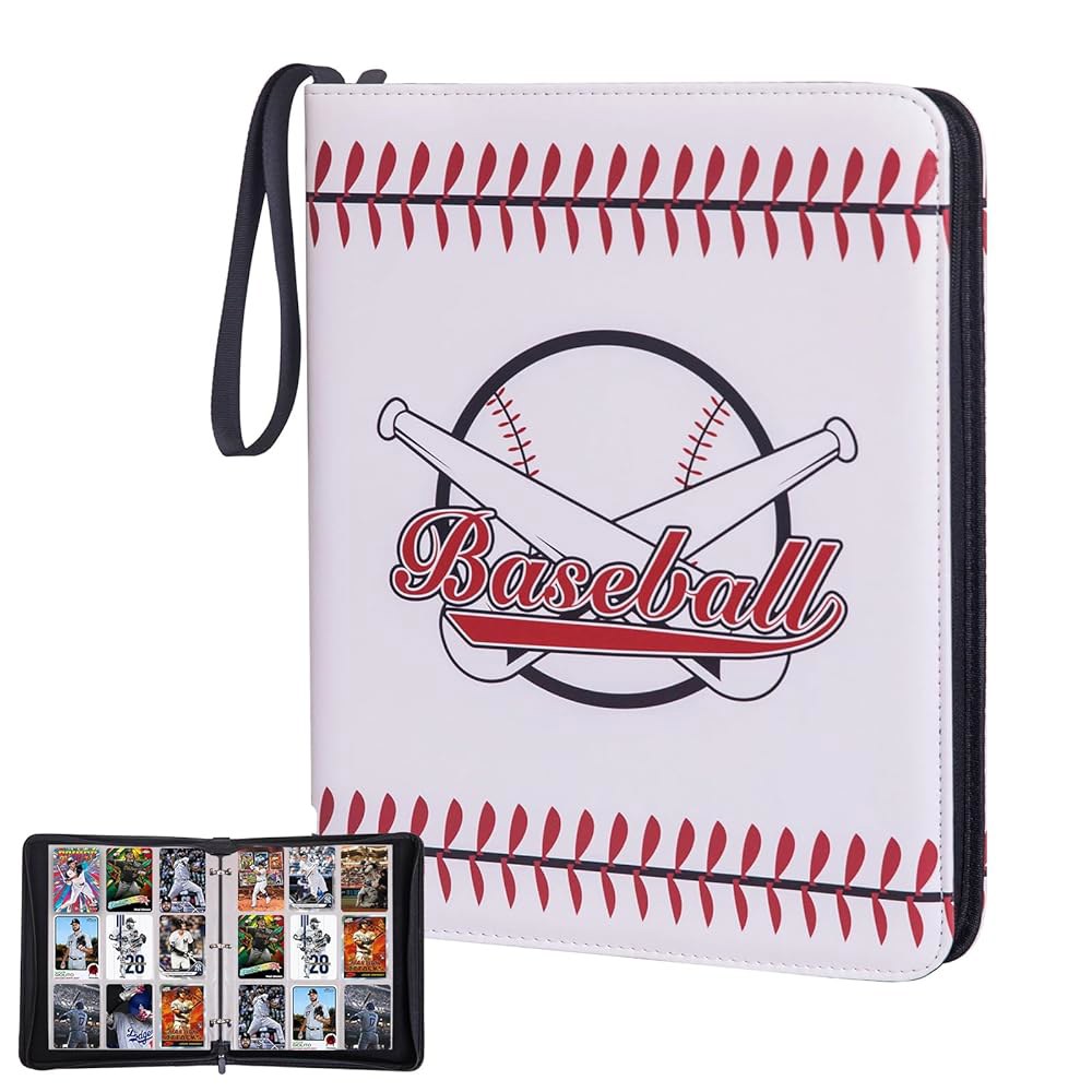 야구 카드 바인더 스포츠 트레이딩 990 포켓 홀더 앨범 55개의 탈착식 슬리브 MTC Baseball Card Binder-990