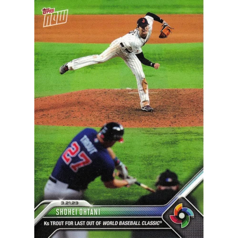 2023 탑스 나우 WBC71 오타니 쇼헤이 마이크 트라웃 야구 카드를 삼진으로 돌려세우