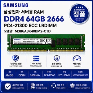 서버용 RAM DDR4 64GB 2666 PC4 21300 ECC LRDIMM M386A8K40BM2 CTD