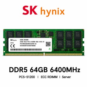 SK하이닉스 서버용 메모리 DDR5 64GB 6400 PC5 51200 ECC REG
