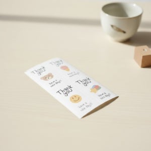 도모아 결혼 돌잔치 답례품 감사 스티커 100매 귀여운 스마일곰 디자인 라벨지