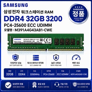 삼성 워크스테이션 RAM DDR4 32GB 3200 PC4 25600 ECC UDIMM M391A4G43AB1 CWE